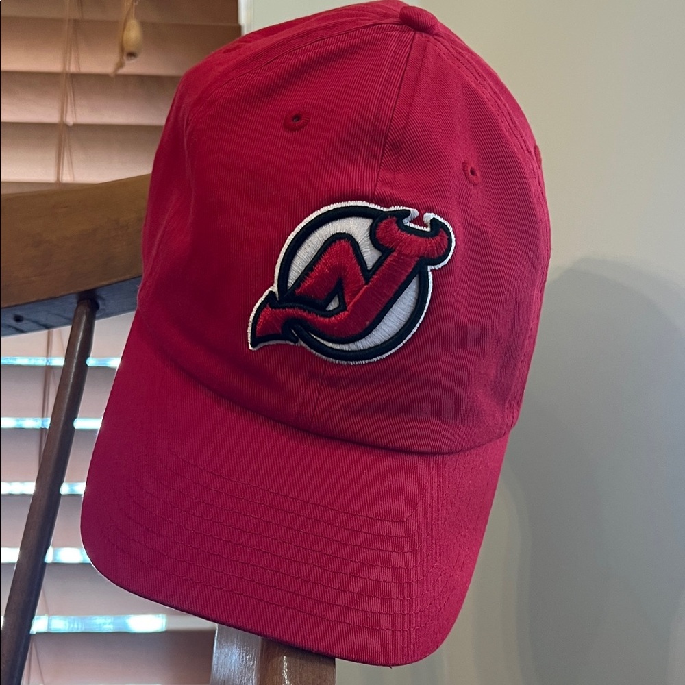NHL 47 Brand Red NJ Devils Cap with Iconic Logo Patch NWOT